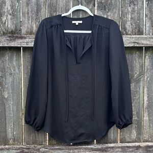 Joan Vass Black Sheer Blouse Medium